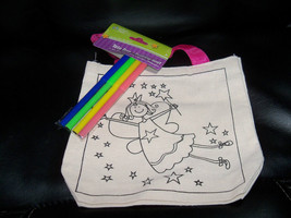 Crafter&#39;s Square Flying Princess Color It Yourself Tote Carry Bag w/Markers NEW - £10.33 GBP