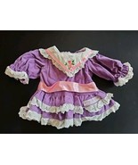 Cabbage Patch Cornsilk Kids VTG 1987 Pointed Yoke Purple Velveteen Dress... - $1,075.71 MXN