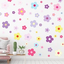 TaoBary 288 Pcs Y2k Cute Flowers Wall Sticker Colorful Floral Wall Decal Vinyl P - £23.40 GBP