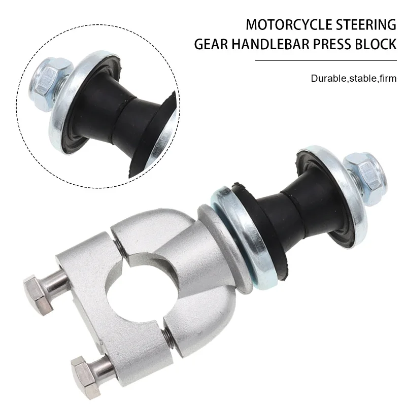 Silver Aluminum Motorcycle Handlebar Risers, 7/8&quot; (22mm) Handle Bar Mount Clamps - £22.16 GBP