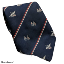 Tee Dee American Flag Eagle Striped Patriotic Blue Novelty Polyester Necktie - £15.82 GBP