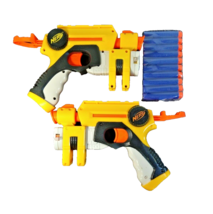 Nerf Lot of 2 Nerf Nite Finder Pull Back Action Pistol Dart Guns W Laser... - £15.62 GBP