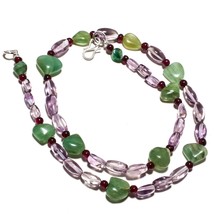 Aventurine Natural Gemstone Beads Jewelry Necklace 17&quot; 111 Ct. KB-410 - £8.64 GBP