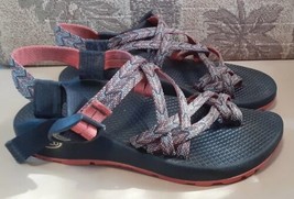 Chaco Sandals Womens 6 ZX/2 Classic Pink Blue Strappy Buckle Comfort Cas... - $29.69