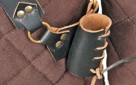 Munetoshi Black Medieval Renaissance Genuine Leather Waist Shoulder Sword Belt F - £31.63 GBP