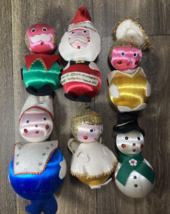 Handmade Christmas Holiday Satin Sheen Ornaments Angel Snowman Santa Nutcracker - $29.99