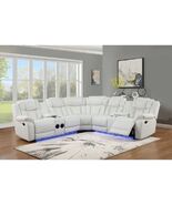 Vichy White Air Leather Reclining Sectional with LED &amp; Bluetooth - $1,999.00