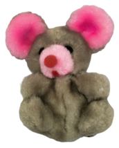 Vintage Mary Meyer Stuffed Animal Mouse Plush Gray with Pink Ears and Nose 6&quot; - £11.98 GBP