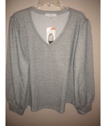 Fever Womens Plus Size XXL Gray/Black V Neck Long Sleeve Sweater NWT - $12.59
