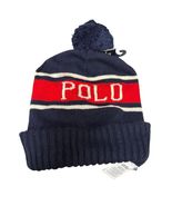 RALPH LAUREN Men&#39;s Hat POM Navy Red POLO USA Double Knit Ski NEW $78 - $737.70 MXN