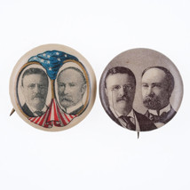 2 1904 Roosevelt/Fairbanks Jugate campaign buttons - £77.29 GBP