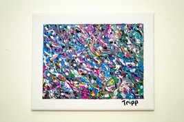 Small Psychedelic Outsider Abstract Painting Art 8&quot; x 10&quot; by Tripp - £76.76 GBP
