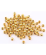 4mm Gold Plated Smooth Round Beads (100) - $1.98