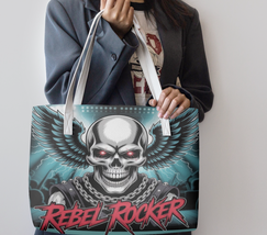 *Leather Dark Teal Rebel Rocker | Skull Design | Shoulder Tote Bag | Fre... - $43.00