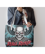 *Leather Dark Teal Rebel Rocker | Skull Design | Shoulder Tote Bag | Fre... - $817.29 MXN