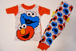 Sesame Street Infant Toddler Boys Pajamas 2pc Set Elmo Cookie 9M 12M 18M 24M NWT - £9.56 GBP