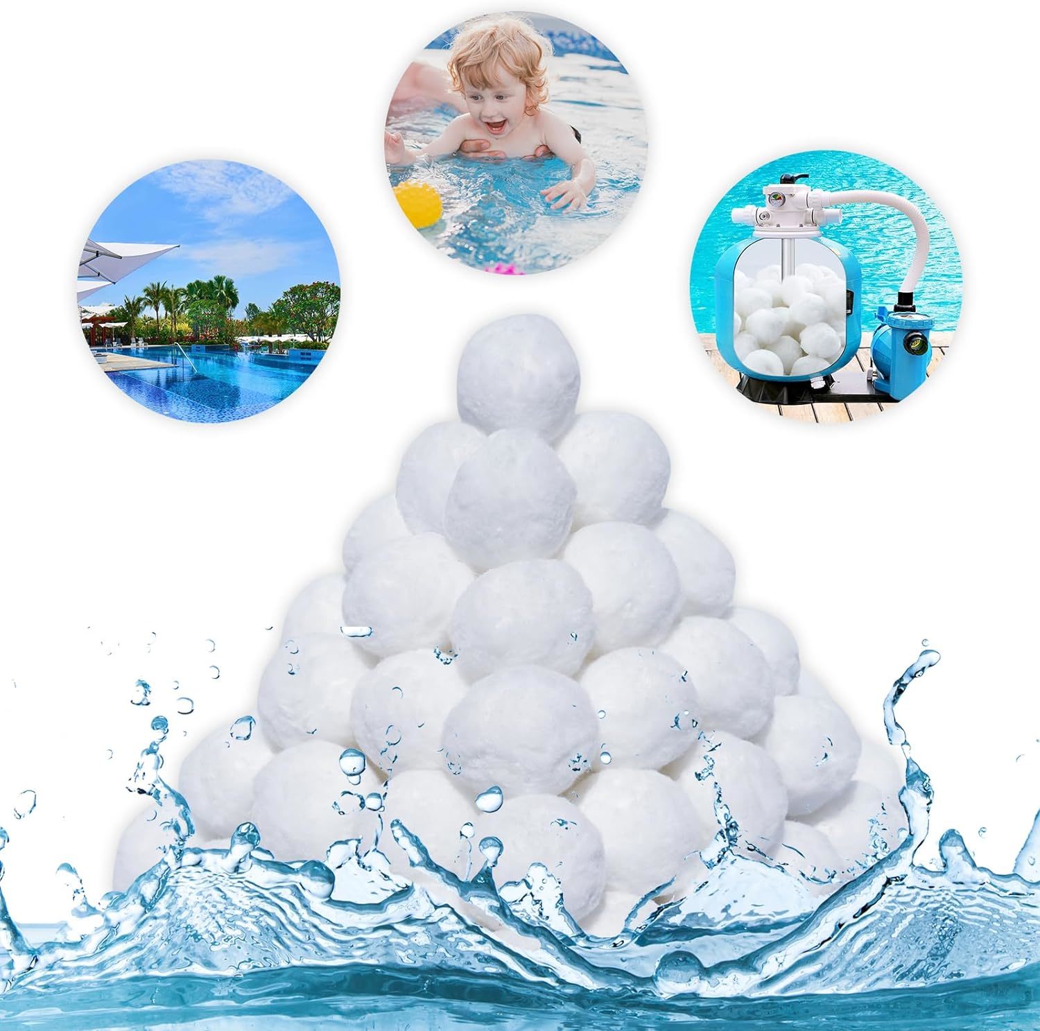 Primary image for 1.54 Lbs Pool Filter Balls Eco Friendly Filter Balls for Swimming Pool Sand Filt
