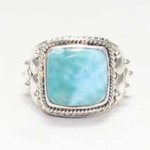 Gorgeous Natural Dominican Larimar Gemstone Ring, Birthstone Ring, 925 Sterling - £35.76 GBP