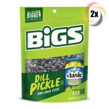 2x Bigs Vlasic Dill Pickle Sunflower Seed Bags 5.35oz Do Flavor Bigger! - £13.70 GBP