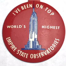 Empire State Observatories Vintage Fold Over Pin Clip Button Souvenir New York - £9.63 GBP