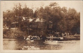 RPPC Alstead NH Scene at Vilas Pool Tourist Boats to Orange Mass Postcard W3 - £31.72 GBP