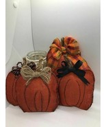 4 HANDMADE BASKET FILLERS (FLATISH) PUMPKINS  - £9.38 GBP