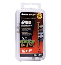 Hillman 116804 Power Pro One Bronze Multi-Material Wood Screws #10 x 3&quot;,... - £10.92 GBP