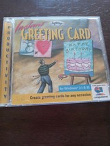 Instant Greeting Card SoftKey -CD ROM Windows 3.1 &amp; 95 - $39.48