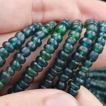 Vintage Antique Tiny Green Blue Beads African Beads Necklace 4.5mm - 5.5mm - $9.70