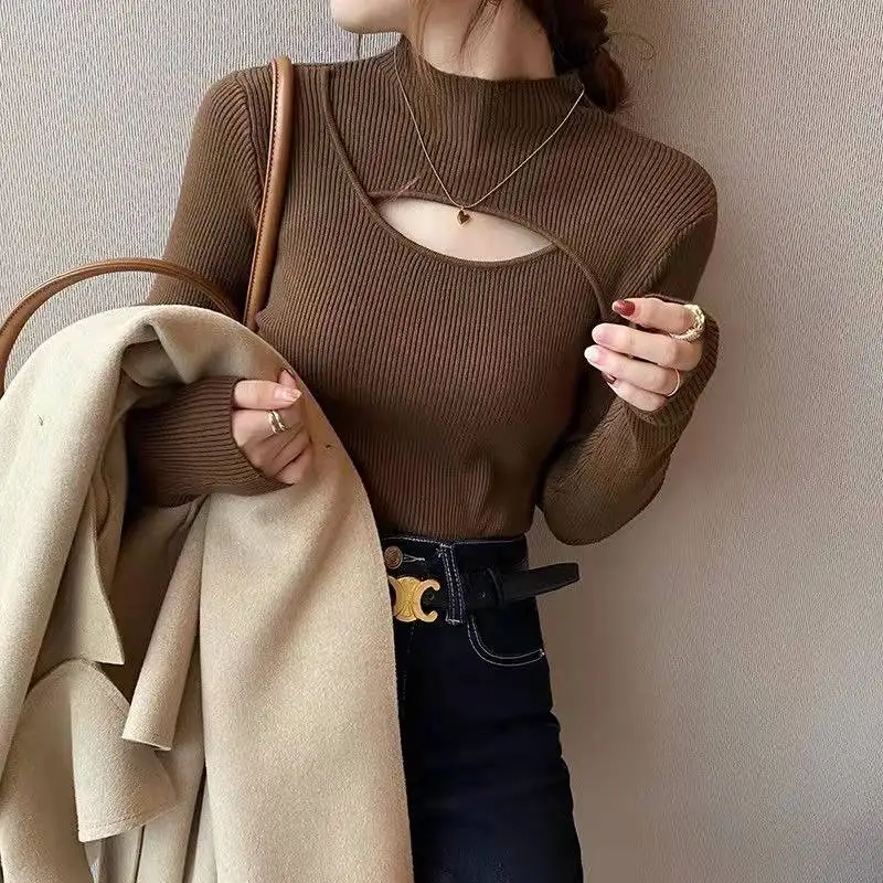 TuangBiang Mock Neck Women  Out  s   Autumn Winter Elegant Pullovers Lady Casual - £97.87 GBP