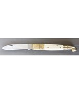 VINTAGE PAKISTAN BRASS HANDLE FOLDING KNIFE 8 3/8&quot; Open STAINLESS Blade - $25.44 CAD