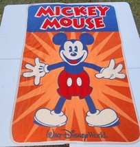 Disney Parks Mickey Mouse Fleece Blanket 38” x 60” - $16.93