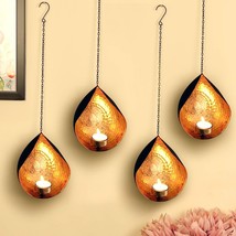 Wall Hanging Tealight Candles Holders Lights Decoration Items for Home Pack of 4 - £29.27 GBP