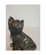 1984 Sandicast~ Black Cat Figurine 6&quot;~218 Sit Kitten~ Signed Sandra Brue - $13.85