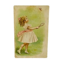 Dr Classe Cough Syrup Girl Playing Badminton Victorian Trade Card - $14.99