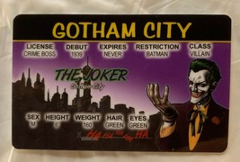 The Joker Gotham City ID Novelty License Cosplay Batman Villain Animated - £7.08 GBP