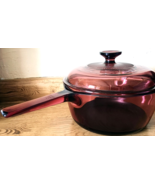 Vision Corning Ware Cranberry 2.5 L Sauce Pan Pot Teflon Dual Handle w/ Lid - $37.34 CAD