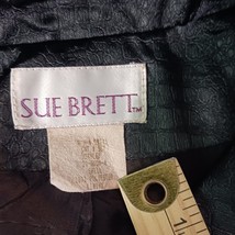 Sue Brett Women's Black Button Removable Hoodie Jacket Chest Sz 58" Made In USA image 4