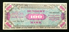 1944 WWII Germany Allied Occupation Military Currency 100 Mark Banknote - S-823 - £35.97 GBP