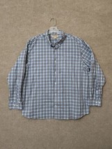 Duluth Trading Wrinkle Fighter Shirt Mens 2XL Blue Plaid Button Down Lon... - £17.68 GBP