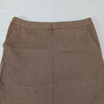 ATTENTION Women's Brown Cotton Rear Zip & Slit Pockets Pencil Skirt Size 10 image 9