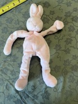 Bunnies by the Bay floppy Pink Plush Bunny Baby Lovey Pacifier Holder Fr... - $19.75