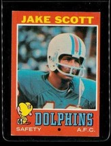 Vintage 1971 Topps Tcg Football Trading Card #211 Jake Scott Miami Dolphins - £7.69 GBP