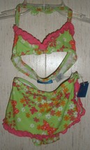 Nwt Baby Girls Greendog 2 Piece Butterfly Floral Swimsuit Size 12M - £12.66 GBP
