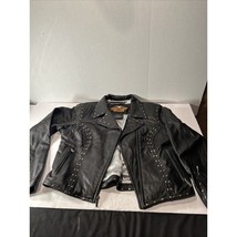 Harley-Davidson Black Leather LW Jacket RN 103819 CA 03402 - £67.26 GBP