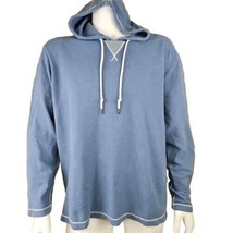 Tommy Bahama La Jolla Hoodie Mens XXL Waffle Weave Indigo Blue Cotton Pullover - £38.09 GBP