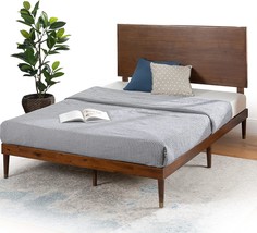 With An Adjustable Wood Headboard, A Solid Wood Foundation, Wood Slat, Size Bed. - £196.80 GBP