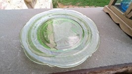 1 ROYAL LACE Green 10&quot; DINNER Plates HAZEL ATLAS/ URANIUM Glass  HTF - £19.80 GBP