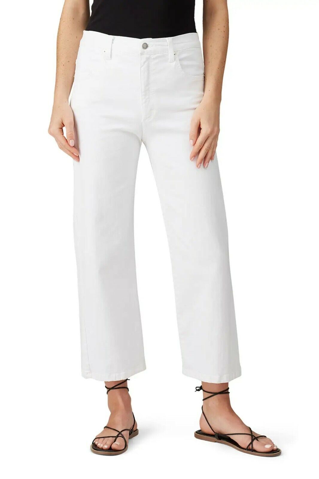 Fifteen Twenty White Cropped Jeans Women&#39;s SZ 28X24 Cotton Blend Stretch - $6.92