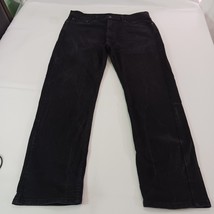 Levi's 505 Straight Regular Fit Men's Black Cotton Blend Jeans Size 36×30 image 9